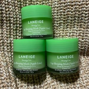 Set of 3 full size unused Laneige lip mask apple lime